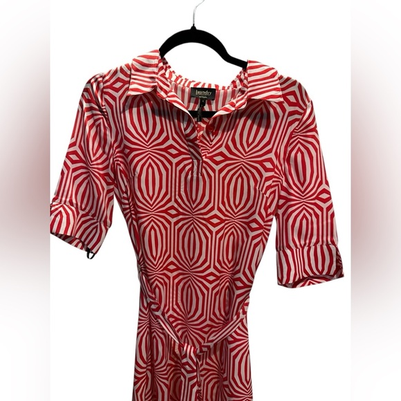 Laundry by Shelli Segal Red Geometric Dress size 4 - Picture 3 of 11
